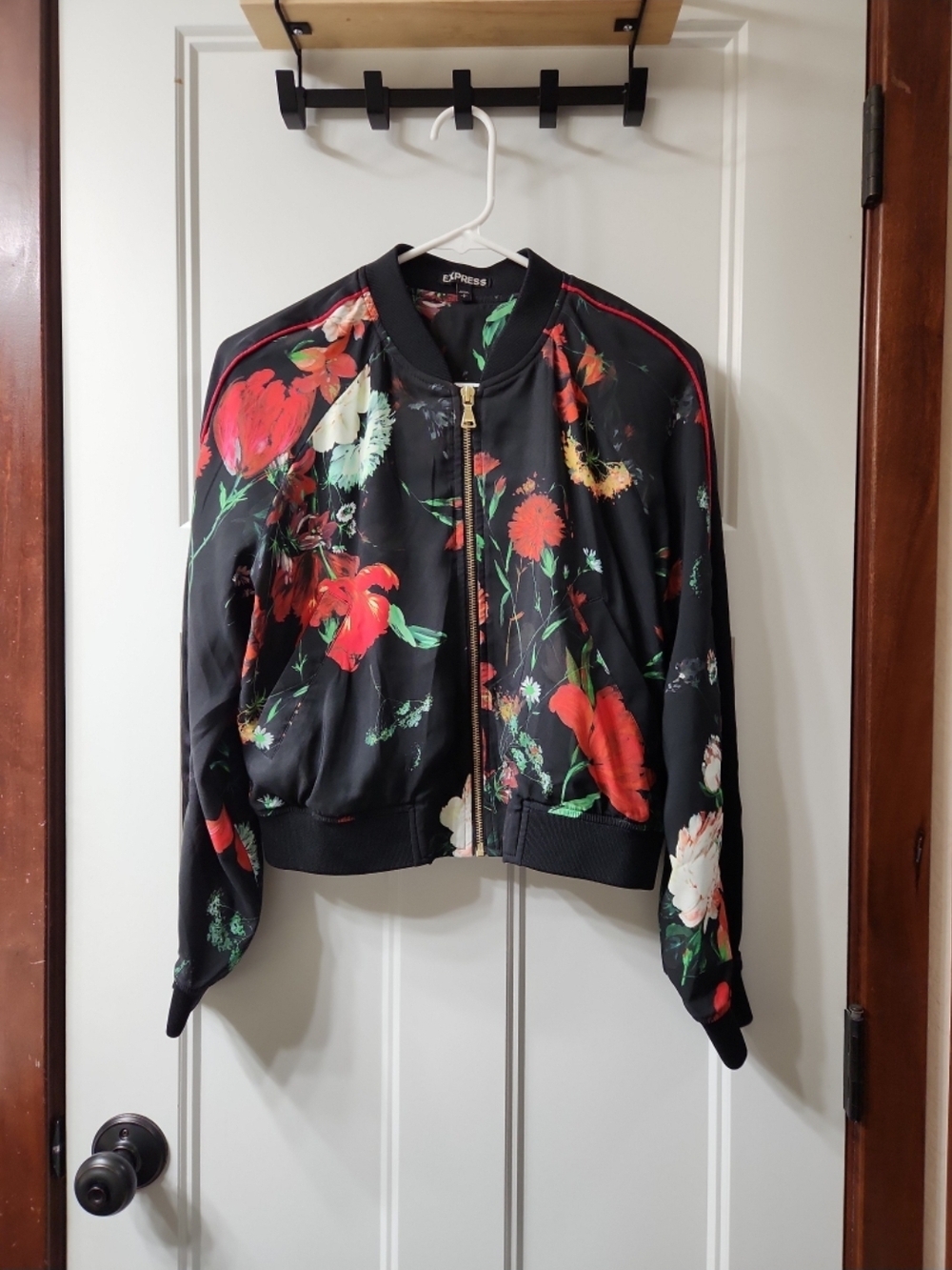Express Black Floral Jacket - S